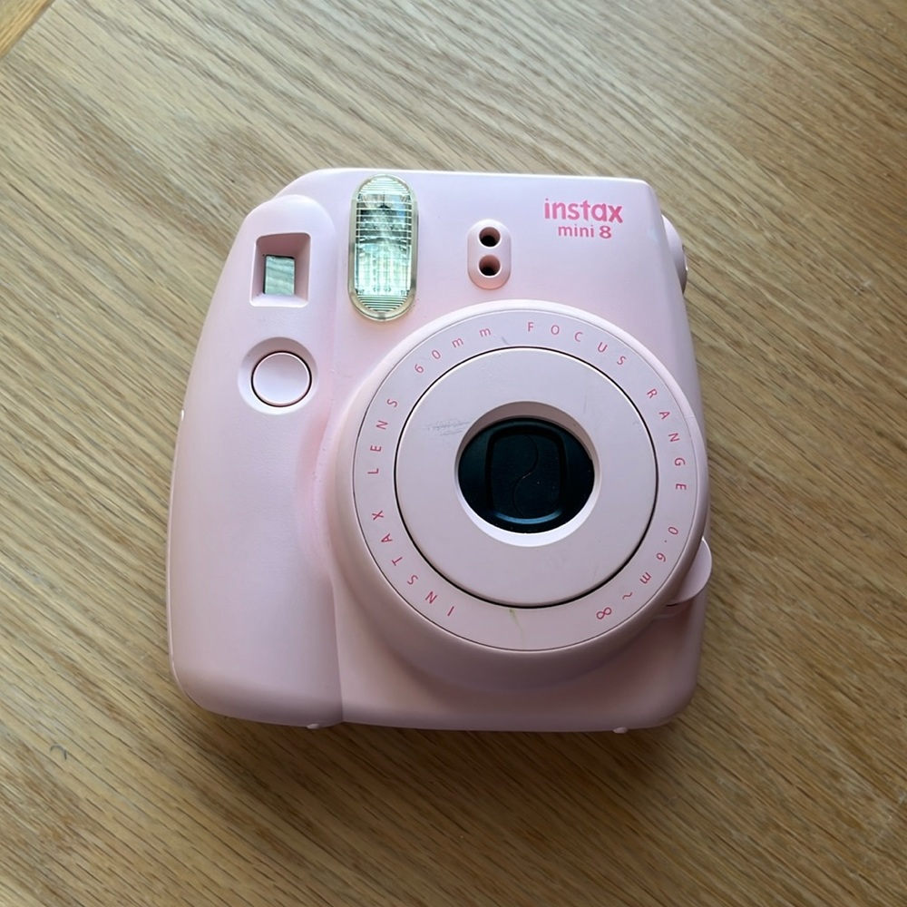 Pink Instax Camera and Case